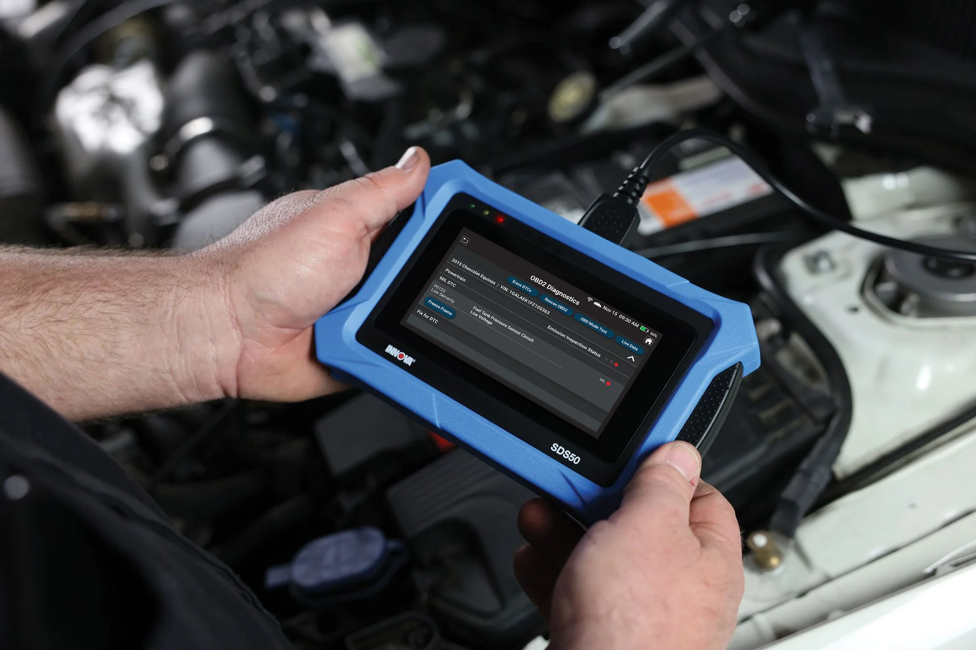 Multi-brand diagnostic scanner used for precise vehicle testing